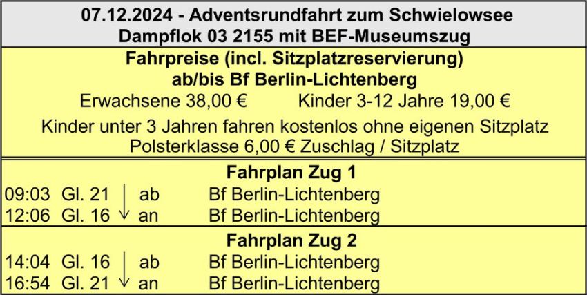 BEF Fahrplan Schwielowsee 07.12.2024