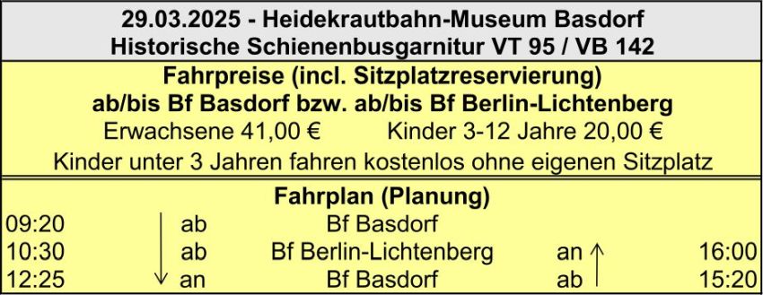 BEF Fahrplan 29.03.2025