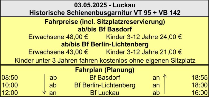 BEF Fahrplan 03.05.2025