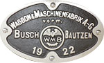 Hersteller-Schild Busch Bautzen